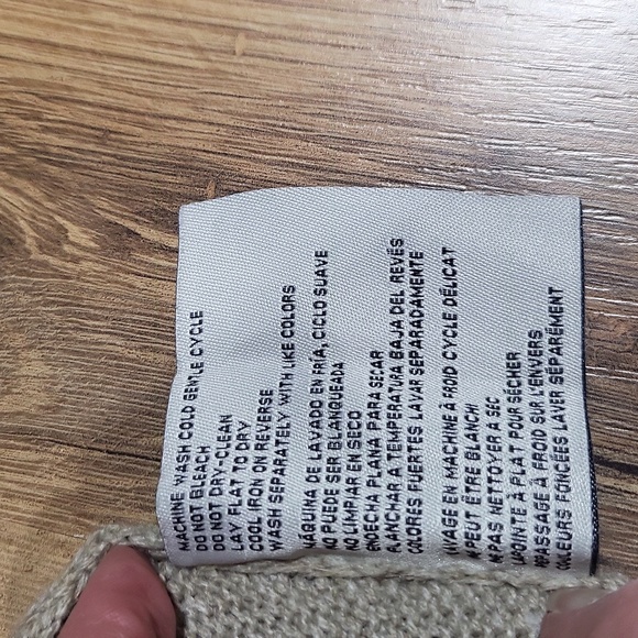 SIMPLY NOELLE Beige Cowl Neck Kangaroo Pocket Sweater Poncho - Picture 10 of 10